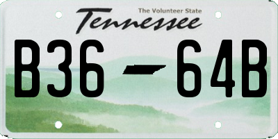 TN license plate B3664B
