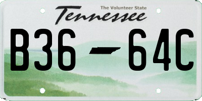 TN license plate B3664C