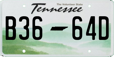 TN license plate B3664D
