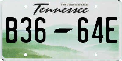 TN license plate B3664E