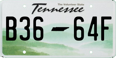 TN license plate B3664F