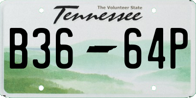 TN license plate B3664P