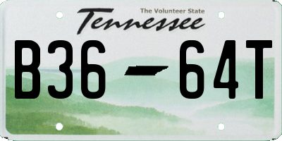 TN license plate B3664T