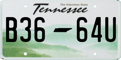 TN license plate B3664U