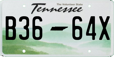 TN license plate B3664X
