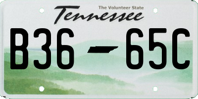 TN license plate B3665C