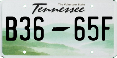 TN license plate B3665F