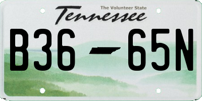 TN license plate B3665N