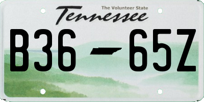 TN license plate B3665Z