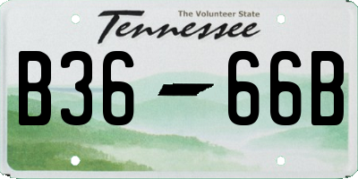TN license plate B3666B