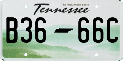 TN license plate B3666C