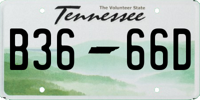 TN license plate B3666D