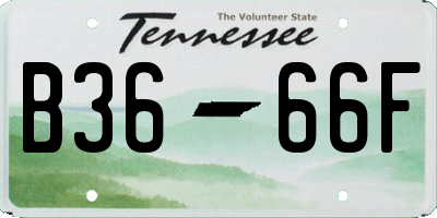 TN license plate B3666F