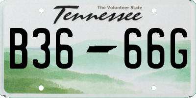 TN license plate B3666G