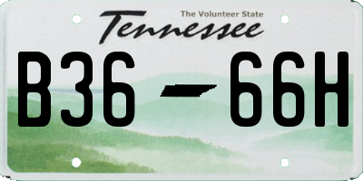 TN license plate B3666H