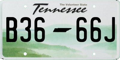 TN license plate B3666J