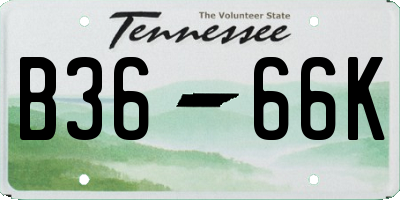 TN license plate B3666K