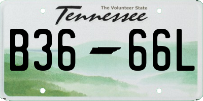 TN license plate B3666L