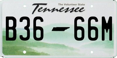 TN license plate B3666M