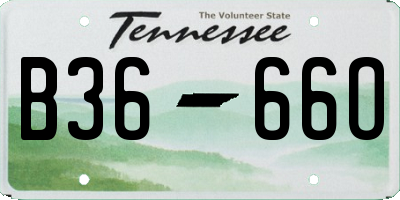TN license plate B3666O