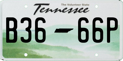 TN license plate B3666P