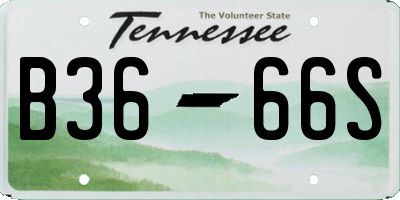 TN license plate B3666S