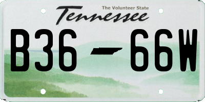 TN license plate B3666W