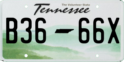 TN license plate B3666X