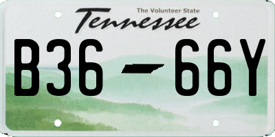 TN license plate B3666Y