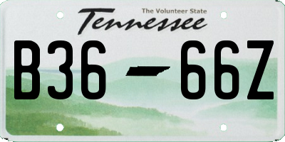 TN license plate B3666Z