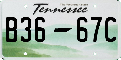 TN license plate B3667C