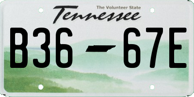 TN license plate B3667E