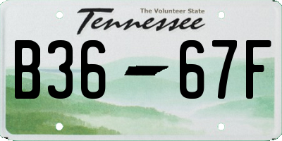 TN license plate B3667F
