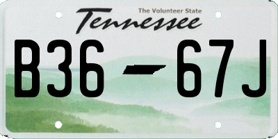 TN license plate B3667J