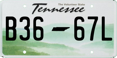TN license plate B3667L