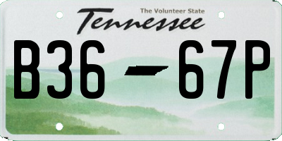 TN license plate B3667P