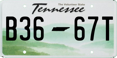 TN license plate B3667T