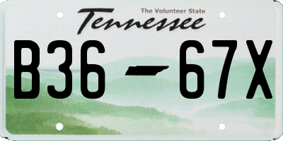 TN license plate B3667X