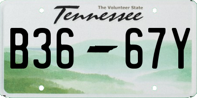TN license plate B3667Y