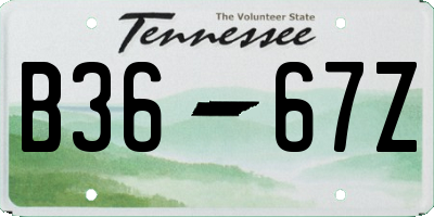 TN license plate B3667Z