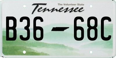 TN license plate B3668C
