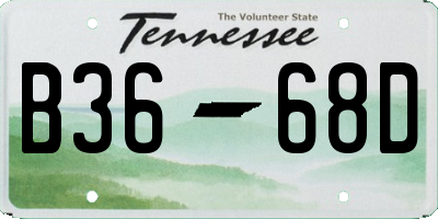 TN license plate B3668D