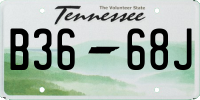 TN license plate B3668J