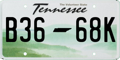 TN license plate B3668K