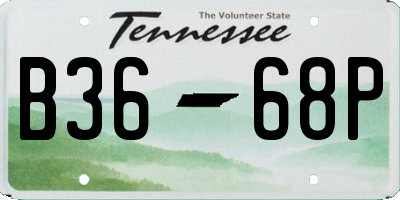 TN license plate B3668P