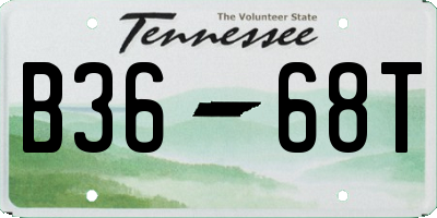 TN license plate B3668T