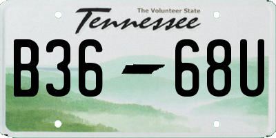 TN license plate B3668U