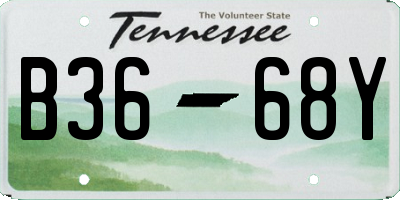 TN license plate B3668Y