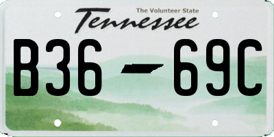 TN license plate B3669C