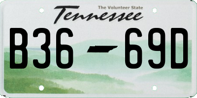 TN license plate B3669D